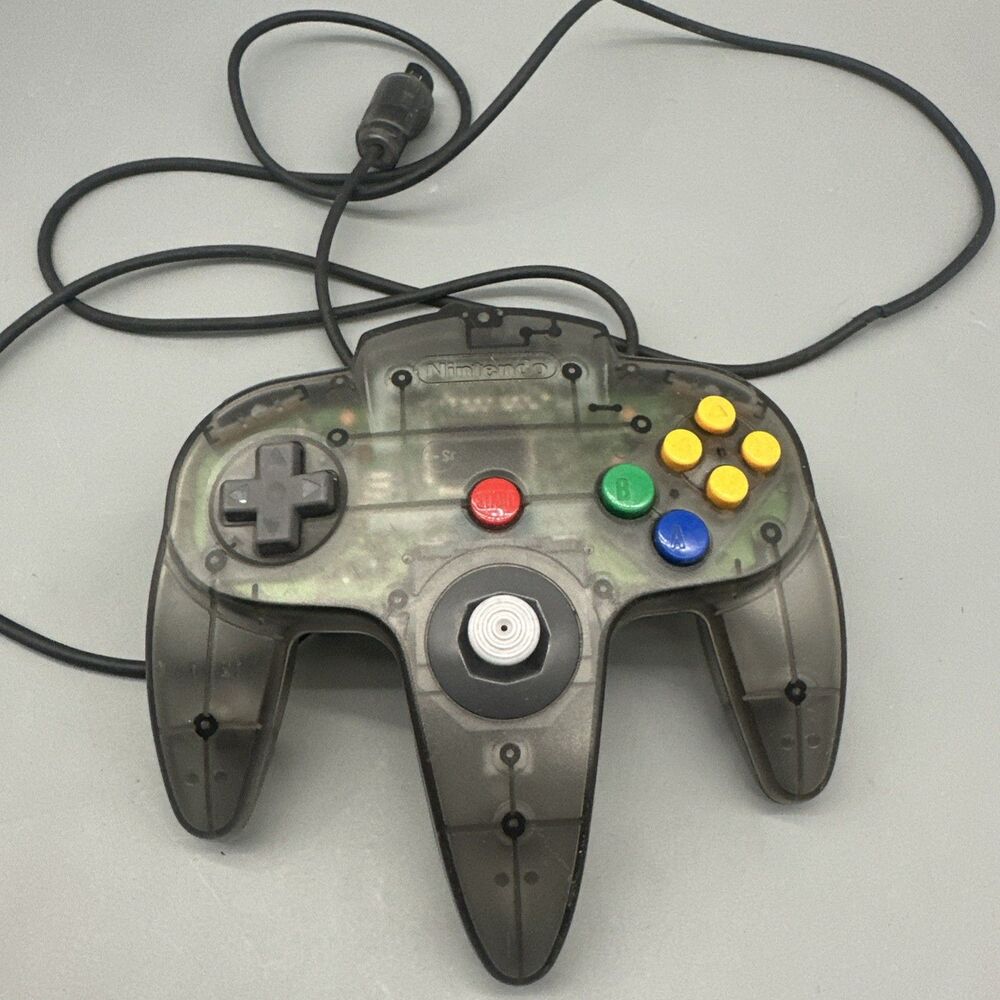 OEM Nintendo 64 N64 Smoke Clear Black Funtastic Controller Super Tight Stick